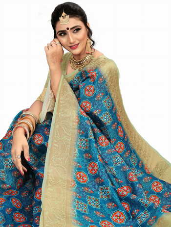 MGC Cotton Blue Color Saree SP135