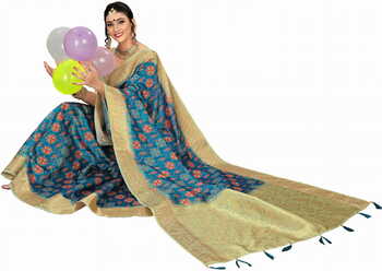 MGC Cotton Blue Color Saree SP135