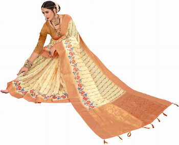 MGC Cotton Beige Color Saree SP132