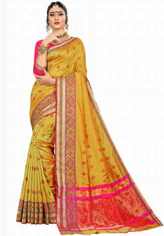 MGC Silk Gold Color Saree SP129