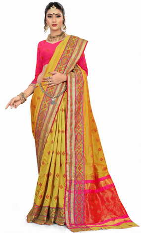 MGC Silk Gold Color Saree SP129