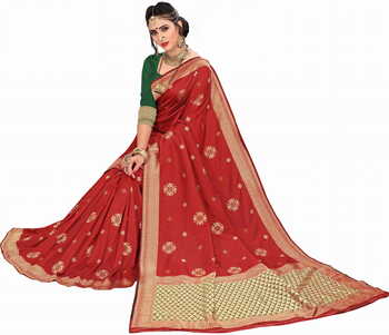 MGC Silk Maroon Color Saree SP116