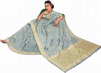 MGC Silk Grey Color Saree SP115