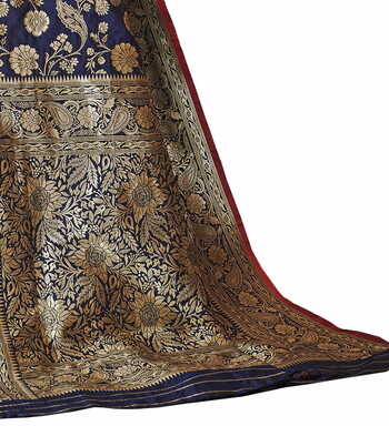 MGC Banarasi Silk Blue Color Saree SP36
