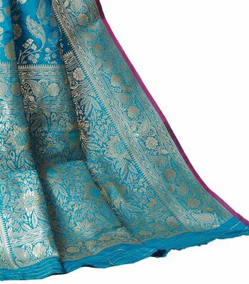 MGC Banarasi Silk Rama Color Saree SP37