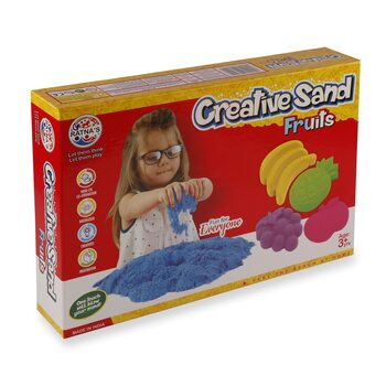 MGC Ratna's Creative Sand Smooth and Non Sticky for Kids with Fruits Moulds (Assorted Colours)