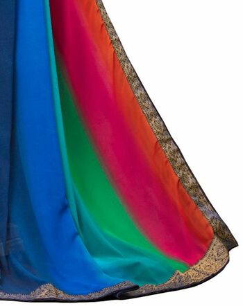 MGC Georgette Muiticolor colour saree with blouse piece SP988