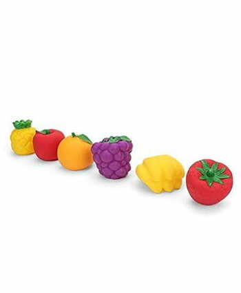 MGC Ratna's Squeezy Toys Fruit 6 pcs Pack for Infants. The Sweet Musical Sound of The Squeezy Toy Makes Kids Happy and Makes Their Childhood Fun Filled