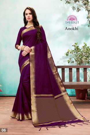 MGC Fancy Silk  Purple Colour Saree With Blouse Piece Sp422