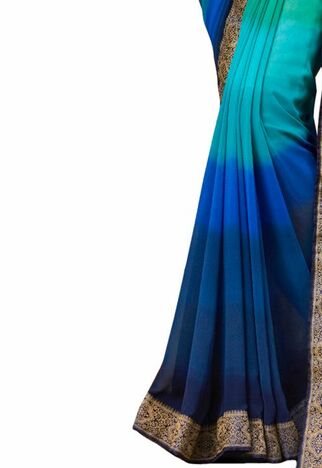 MGC Georgette Muiticolor colour saree with blouse piece SP988