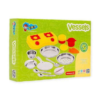 MGC Ratna's Kitchen Set for Kids.A Perfect Roleplay Pretend Play Kitchen Play Set for Kids (Vessels Kitchen Set)