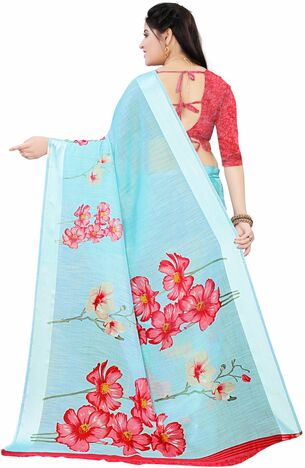 MGC Linen Blue Color Saree SP106