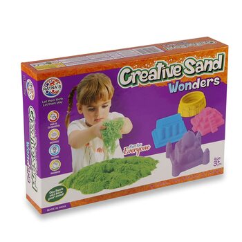 MGC Ratna's Creative Sand Smooth and Non Sticky for Kids with 7 Wonders Moulds (Assorted Colours)