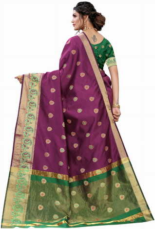 MGC Silk Purple colour saree with blouse piece SP676