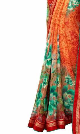 MGC Georgette Multicolor colour saree with blouse piece SP990