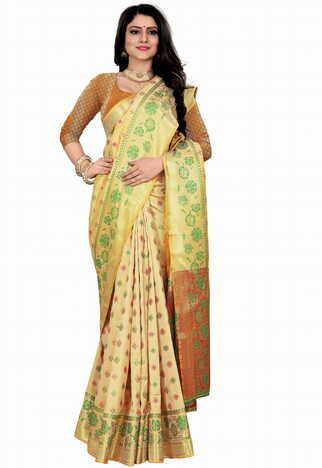 MGC Silk Beige Color Saree SP104