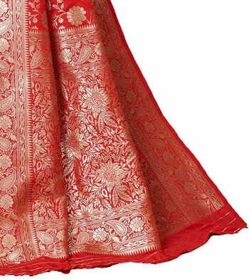 MGC Banarasi Silk Red Color Saree SP38