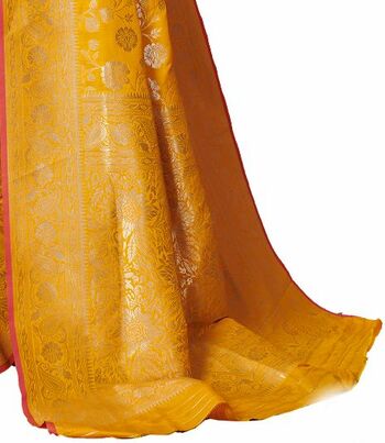 MGC Banarasi Silk Mustard Color Saree SP40