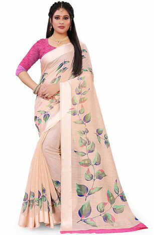 MGC Linen Off White Color Saree SP109