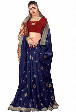 MGC Silk Blue Color Saree SP112