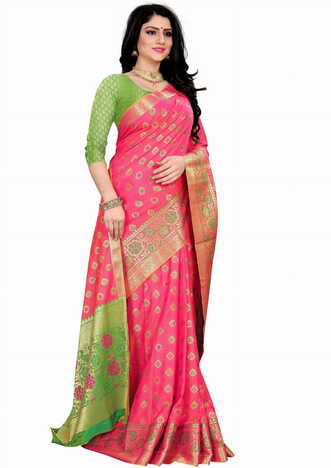 MGC Silk Pink Color Saree SP103