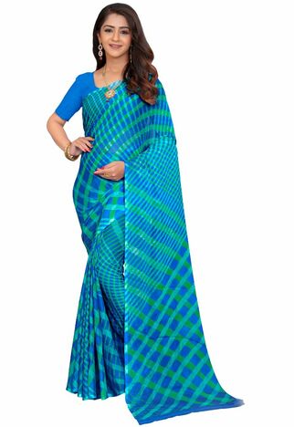 MGC Chiffon Multi colour saree with blouse piece SP738