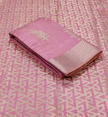 MGC Raw Silk Pink colour saree with blouse piece SP687