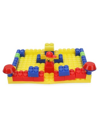 MGC Home Town Junior Colorful Interlocking Blocks For Kids Ages 3+ To Build Their Own Home Town- Multi Color