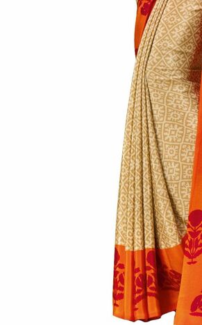 MGC Crepe Mulitcolor colour saree with blouse piece SP1004