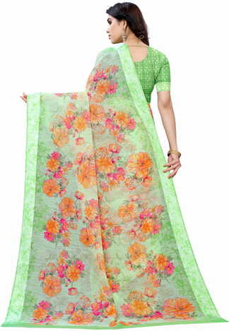 MGC Linen Multi Colour saree with blouse piece SP368