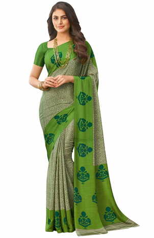 MGC Crepe Mulitcolor colour saree with blouse piece SP1005