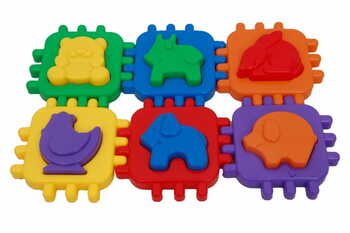 MGC Ratna's Educational Nursery Cube for Kids. 6 Animal Moulds with Interlocking Cube