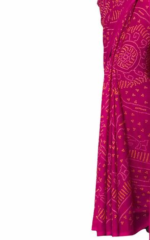 Chiffon Magenta Color Saree With Blouse Piece by MGC