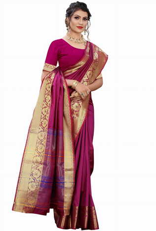 MGC Silk Purple colour saree with blouse piece SP689