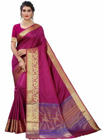 MGC Silk Purple colour saree with blouse piece SP689