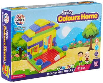 MGC Ratnas Construction Colourz Home Junior Colorful Interlocking Blocks For Kids To Build Their Own Little Home