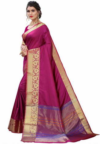 MGC Silk Purple colour saree with blouse piece SP689