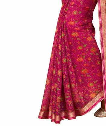 MGC Chiffon Pink colour saree with blouse piece SP942