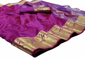 MGC Silk Purple colour saree with blouse piece SP689