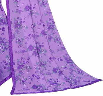 MGC Georgette Purple colour saree with blouse piece SP901