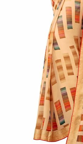 MGC Georgette Multicolor colour saree with blouse piece SP995