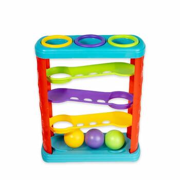 MGC Ratna's Hammer Ball Knock Ball for Babies and Toddlers | Pound and See The Balls roll Down The ramps| Safe and Non Toxic for Infants