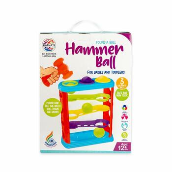 MGC Ratna's Hammer Ball Knock Ball for Babies and Toddlers | Pound and See The Balls roll Down The ramps| Safe and Non Toxic for Infants