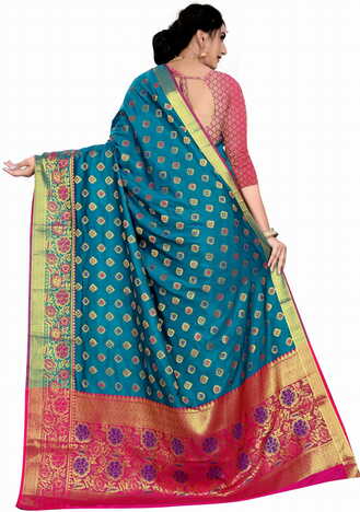 MGC Silk Rama Color Saree SP98