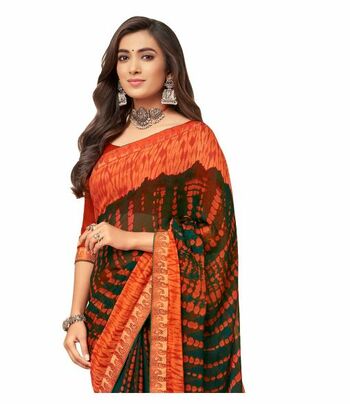 MGC Chiffon Multi Colour saree with blouse piece SP289