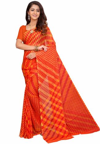 MGC Chiffon Multi colour saree with blouse piece SP739