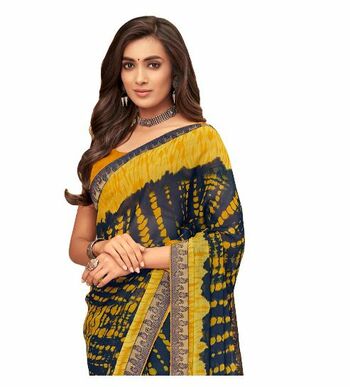 MGC Chiffon Multi Colour saree with blouse piece SP290