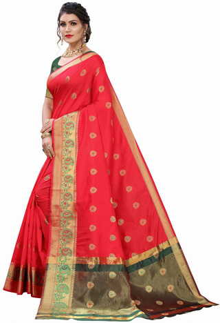 MGC Silk Pink colour saree with blouse piece SP679