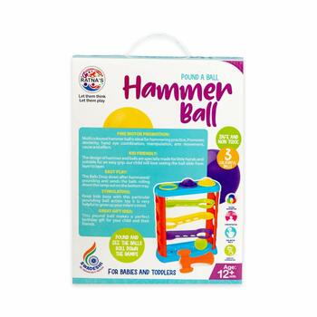 MGC Ratna's Hammer Ball Knock Ball for Babies and Toddlers | Pound and See The Balls roll Down The ramps| Safe and Non Toxic for Infants