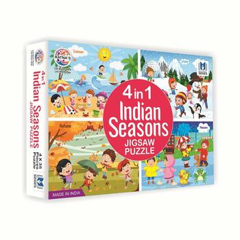 MGC Ratna's 4 in 1 Indian Seasons Jigsaw Puzzle for Kids. 4 Jigsaw Puzzles 35 Pieces Each